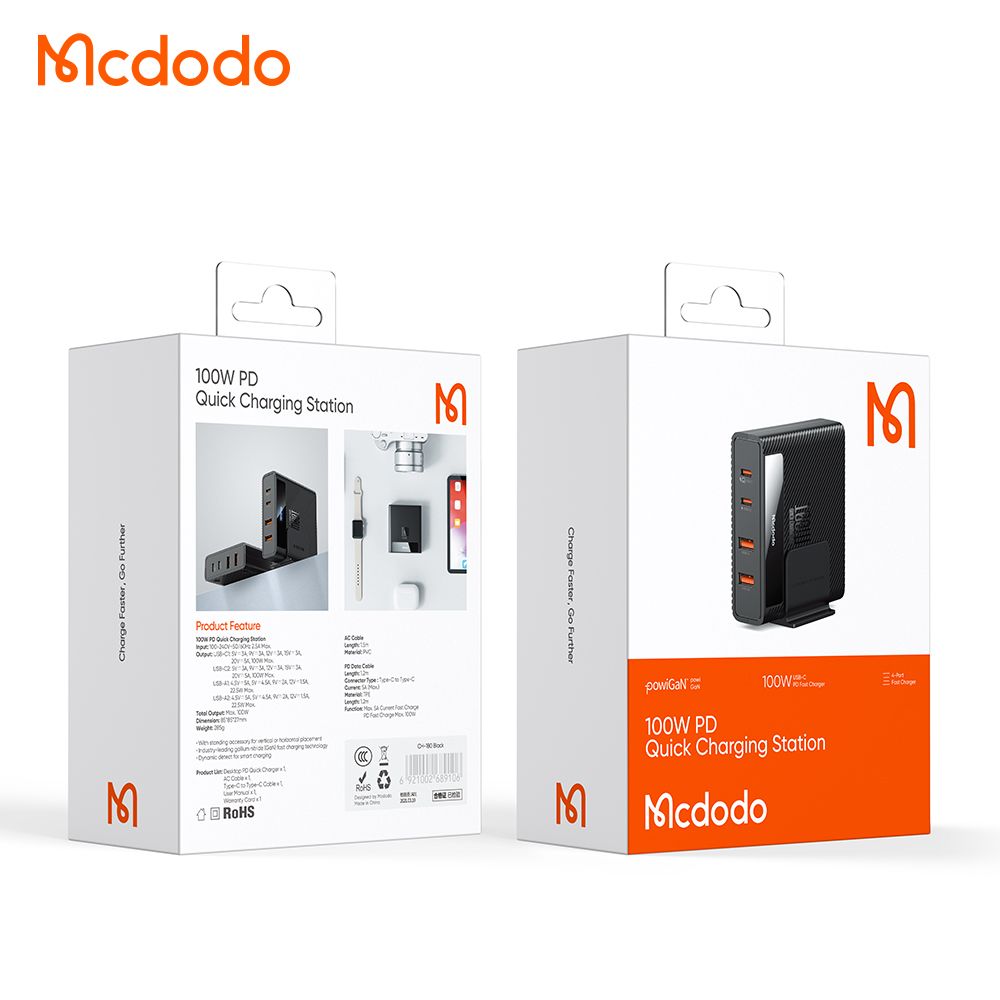 Mcdodo 100w Gan Fast Charging Station Quad Port