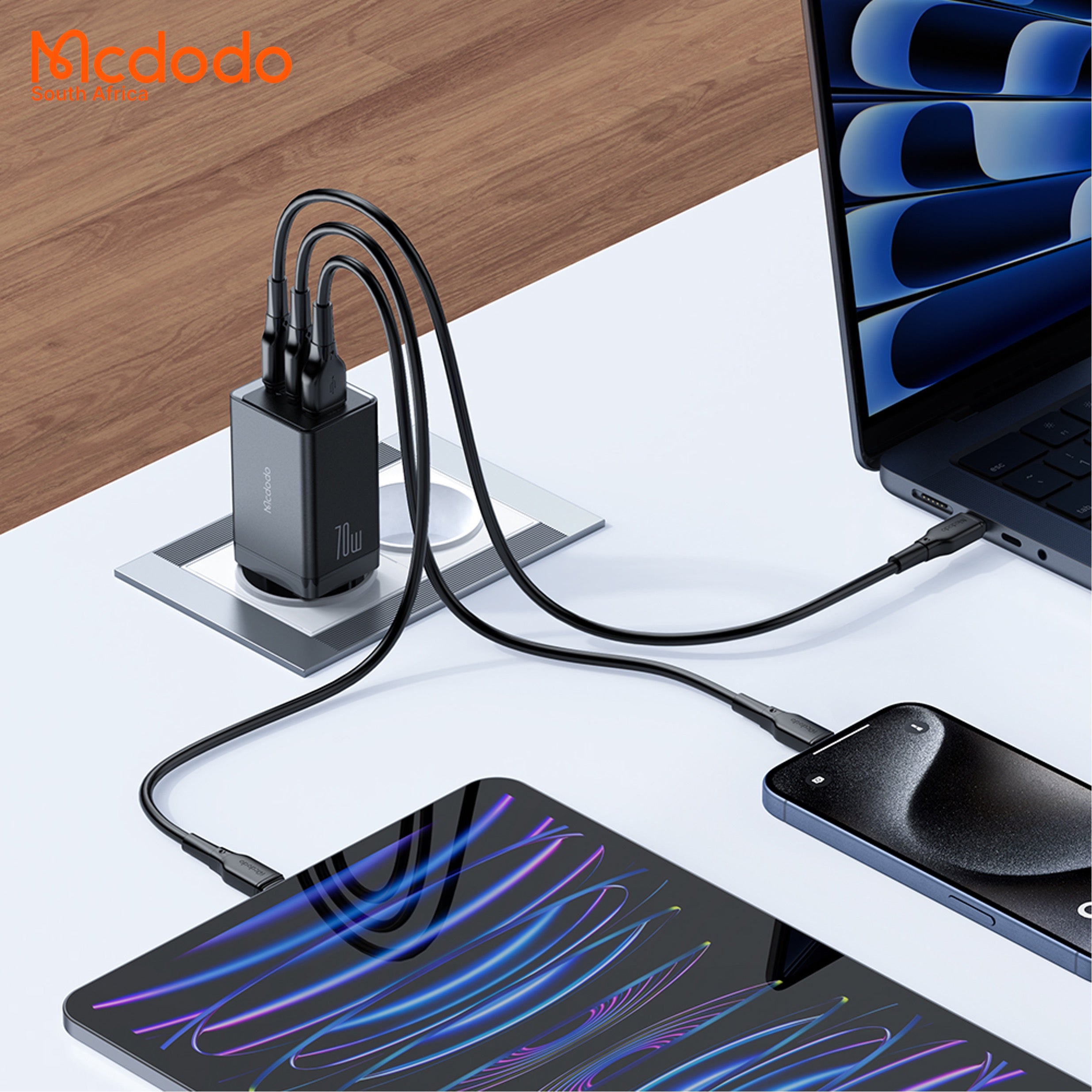 Mcdodo 70W Mini GaN Fast Charger Tri Port