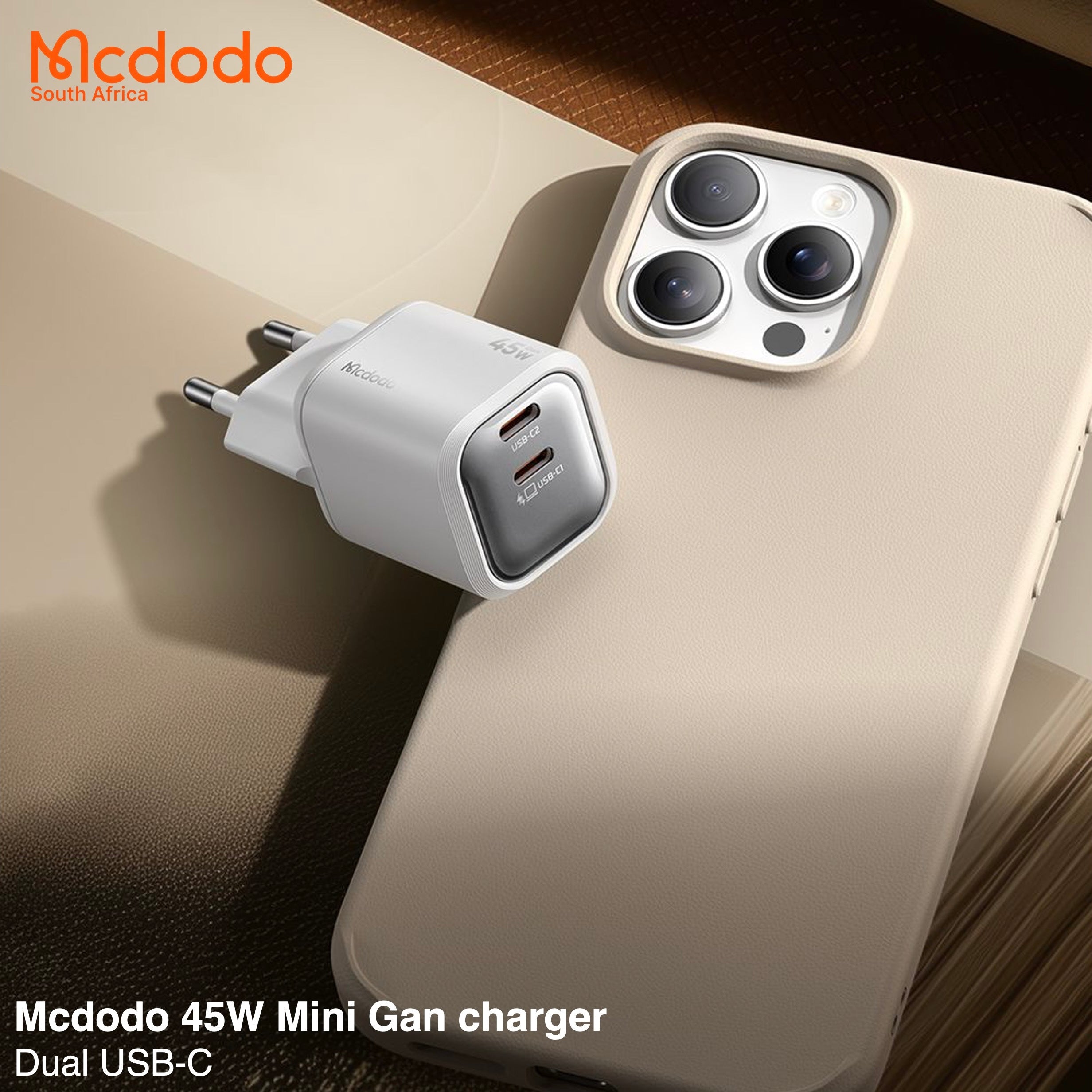 Mcdodo 45W Mini GaN Charger Dual USB-C