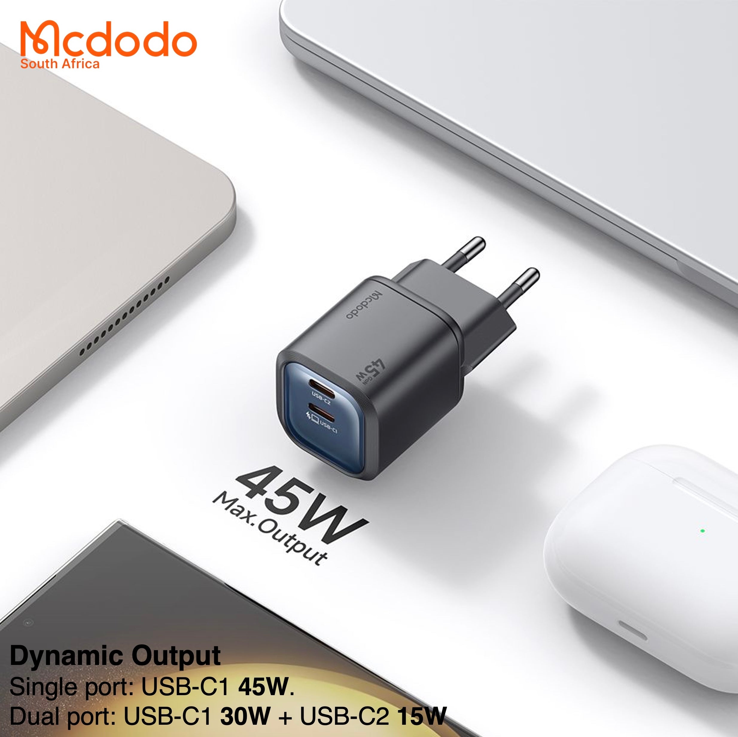 Mcdodo 45W Mini GaN Charger Dual USB-C