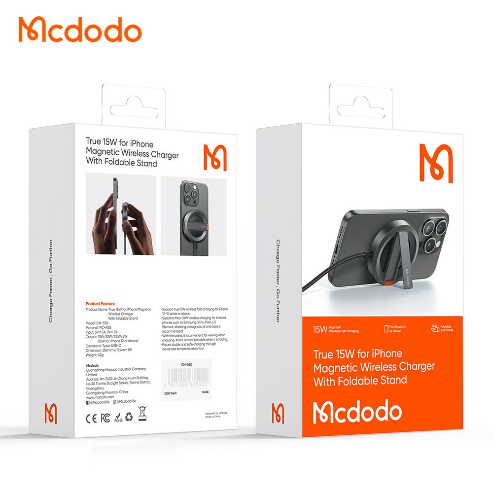 Mcdodo True 15w MagSafe Charger With Kick Stand