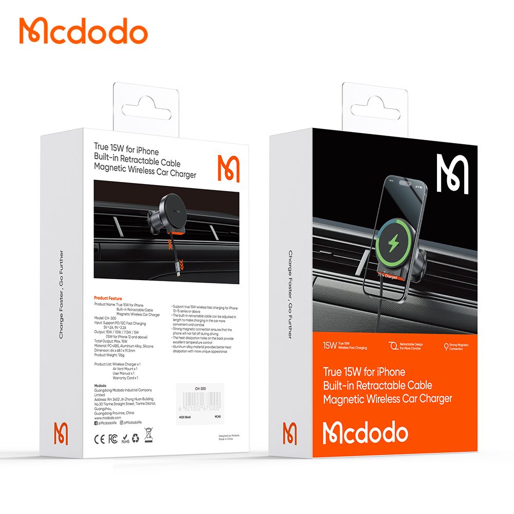 Mcdodo True 15w MagSafe Car Charger, iPhone MagSafe Vent Charger