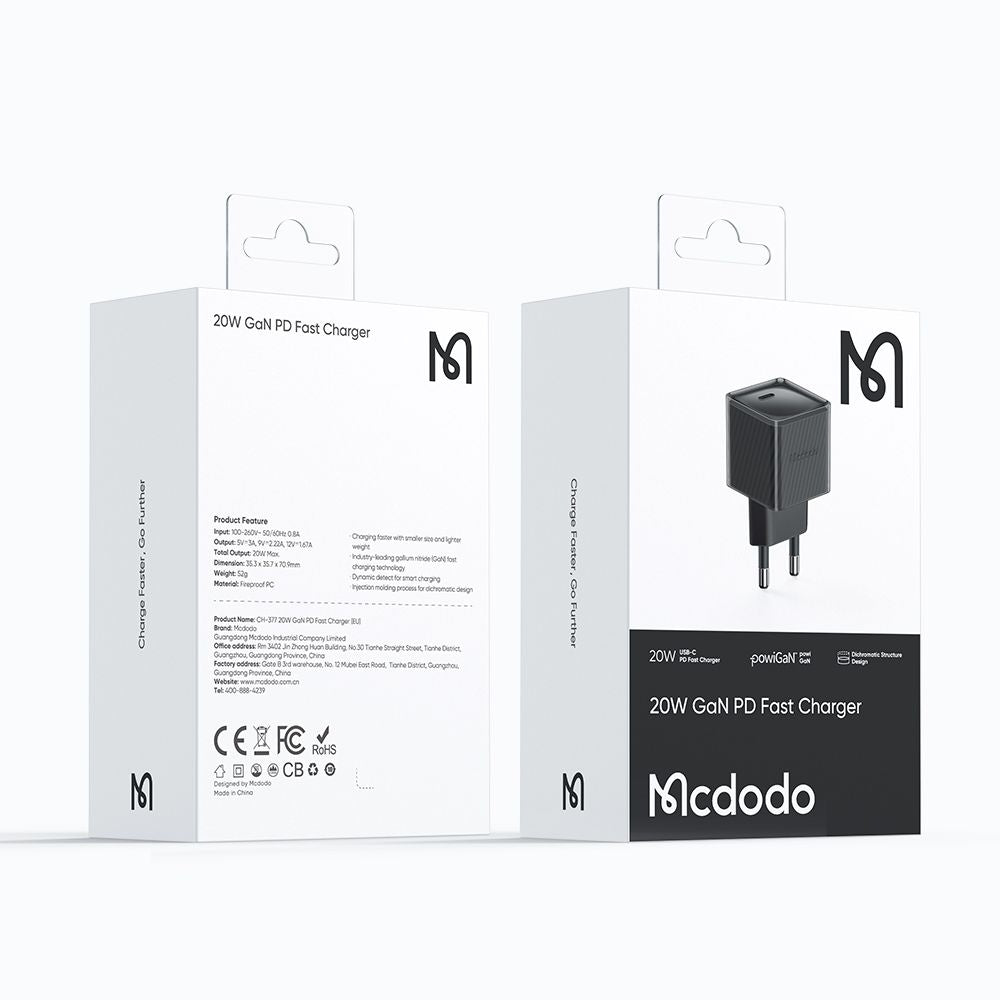 Mcdodo 20w Gan Fast Charger Mono Port