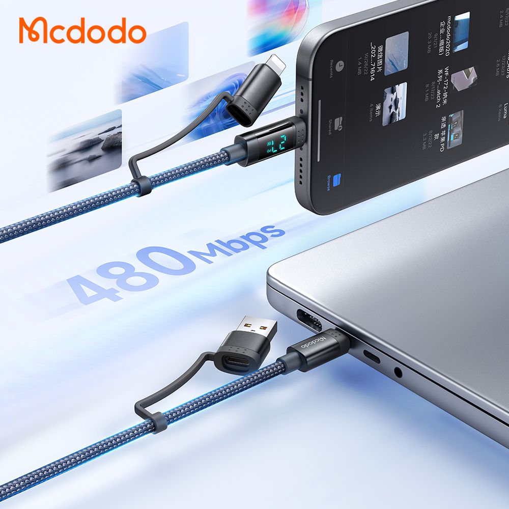 Mcdodo 4-1 Charging Cable + LED Watt Display