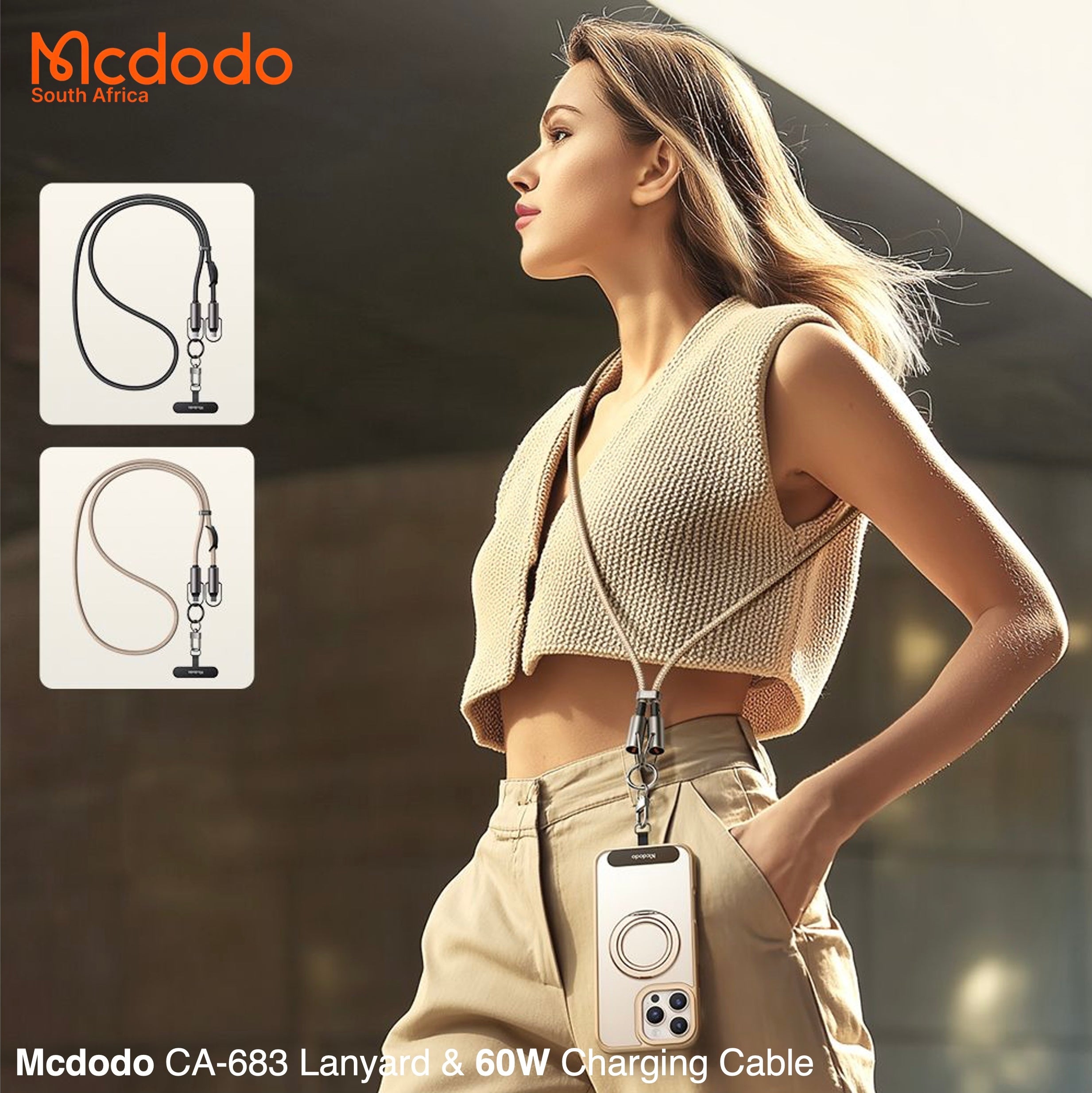 Mcdodo Lanyard + 60W USB-C Charging Cable